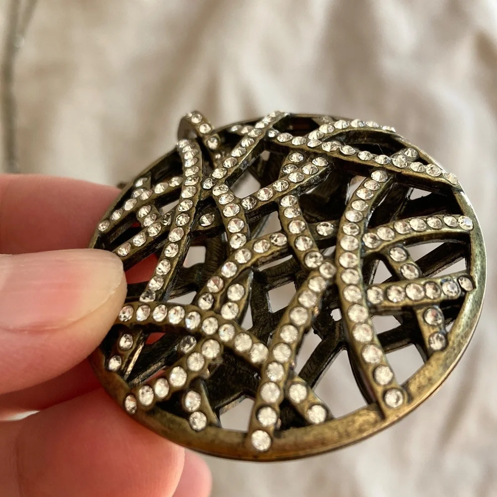 necklace round puff pendant 1 6/8